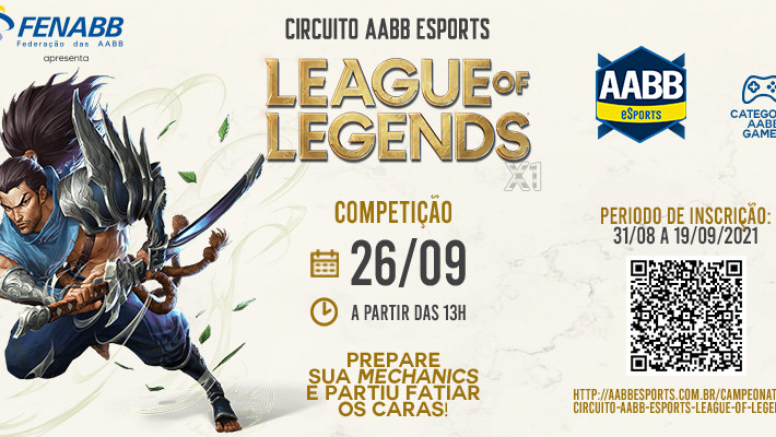 O 2º Circuito de eSports do Sistema AABB terá como jogo League of Legend
