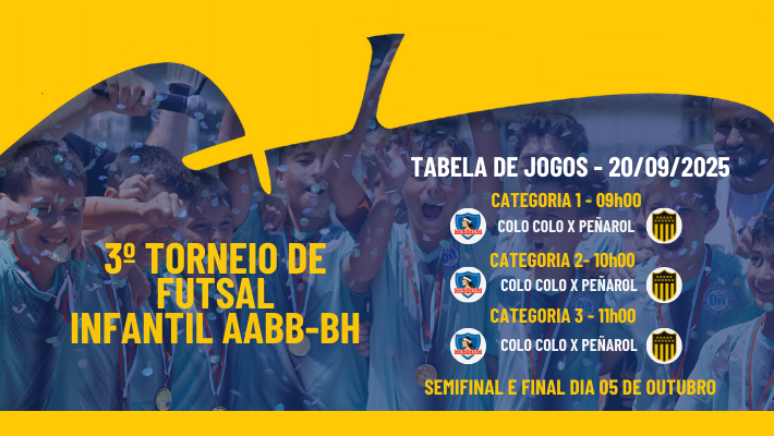 3º Torneio de Futsal Infantil AABB-BH - Times da Libertadores da América - Rodada 1 - 20/09/2025