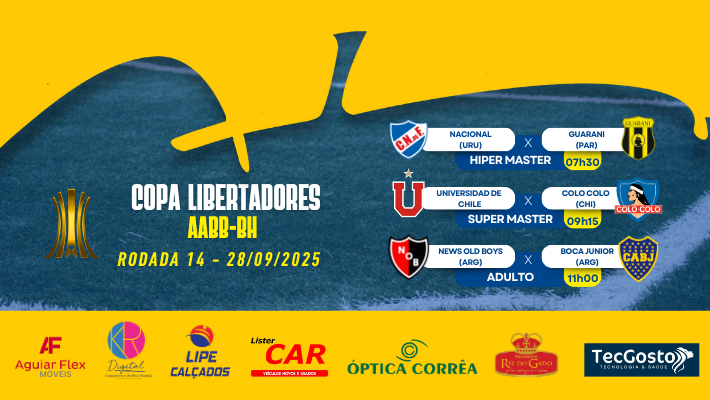 COPA LIBERTADORES AABB-BH   Rodada 14 - DOMINGO 28/09/2025
