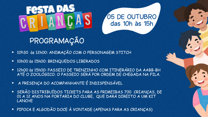 FESTA DAS CRIANÇAS 05/10/2025 - PROGRAMAÇÃO
