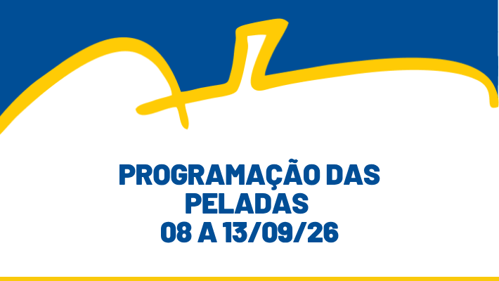 Programação Peladas - 08 a 13/09/26